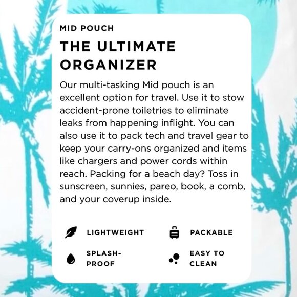 ALOHA Collection—Mid Pouch—Sun Palm x Samudra—Hawaii Beach & Travel Pouch *NWT* - Picture 6 of 7